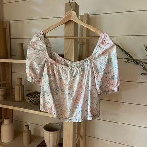 Cropped Vintage Floral Top